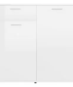 vidaXL Sideboard High Gloss White 160x36x75 cm Chipboard