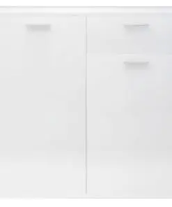 vidaXL Sideboard High Gloss White 160x36x75 cm Chipboard