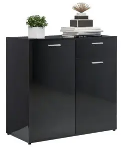 vidaXL Sideboard High Gloss Black 160x36x75 cm Chipboard