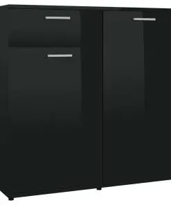 vidaXL Sideboard High Gloss Black 160x36x75 cm Chipboard