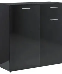 vidaXL Sideboard High Gloss Black 160x36x75 cm Chipboard