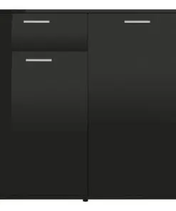 vidaXL Sideboard High Gloss Black 160x36x75 cm Chipboard