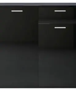 vidaXL Sideboard High Gloss Black 160x36x75 cm Chipboard