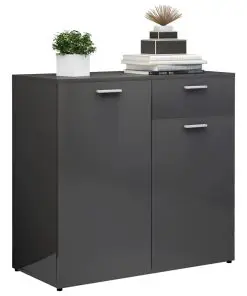 vidaXL Sideboard High Gloss Grey 160x36x75 cm Chipboard
