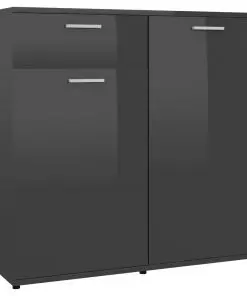 vidaXL Sideboard High Gloss Grey 160x36x75 cm Chipboard