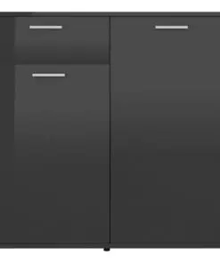 vidaXL Sideboard High Gloss Grey 160x36x75 cm Chipboard