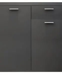 vidaXL Sideboard High Gloss Grey 160x36x75 cm Chipboard