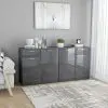 vidaXL Sideboard High Gloss Grey 160x36x75 cm Chipboard
