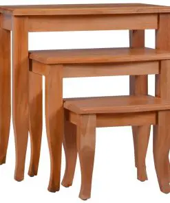vidaXL Side Tables 3 pcs Solid Mahogany Wood