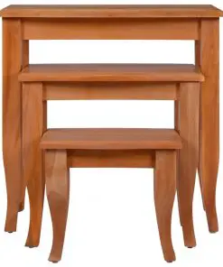 vidaXL Side Tables 3 pcs Solid Mahogany Wood