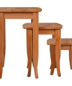 vidaXL Side Tables 3 pcs Solid Mahogany Wood