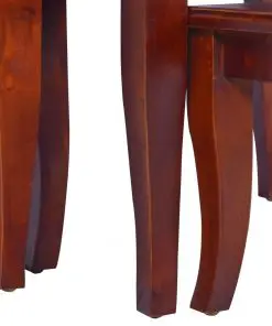 vidaXL Side Tables 3 pcs Classical Brown Solid Mahogany Wood