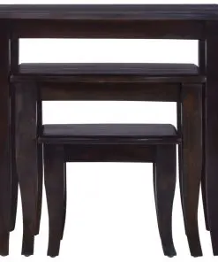 vidaXL Side Tables 3 pcs Light Black Coffee Solid Mahogany Wood