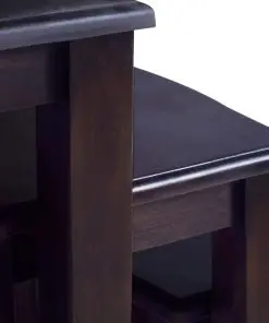 vidaXL Side Tables 3 pcs Light Black Coffee Solid Mahogany Wood