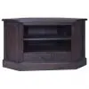 vidaXL Corner TV Cabinet Light Black Coffee Solid Mahogany Wood