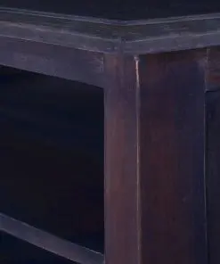 vidaXL Corner TV Cabinet Light Black Coffee Solid Mahogany Wood