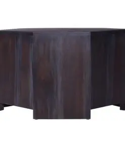 vidaXL Corner TV Cabinet Light Black Coffee Solid Mahogany Wood