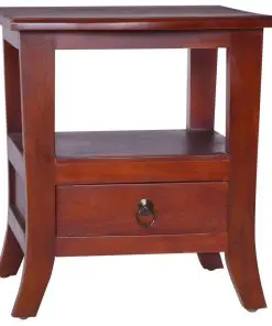 vidaXL Bedside Cabinet Classical Brown Solid Mahogany Wood