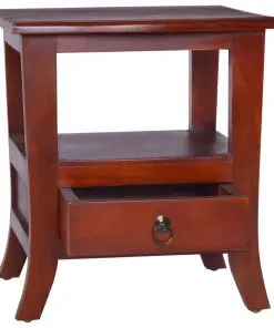 vidaXL Bedside Cabinet Classical Brown Solid Mahogany Wood