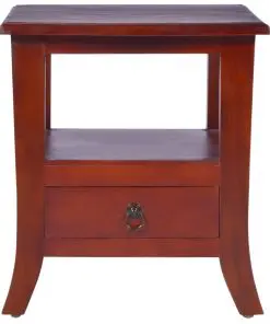 vidaXL Bedside Cabinet Classical Brown Solid Mahogany Wood