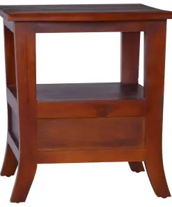 vidaXL Bedside Cabinet Classical Brown Solid Mahogany Wood