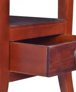 vidaXL Bedside Cabinet Classical Brown Solid Mahogany Wood