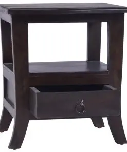vidaXL Bedside Cabinet Light Black Coffee Solid Mahogany Wood