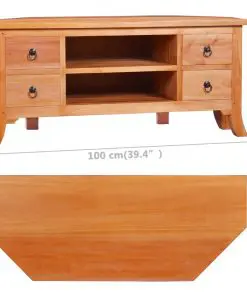 vidaXL TV Cabinet 100x40x45 cm Solid Mahogany Wood