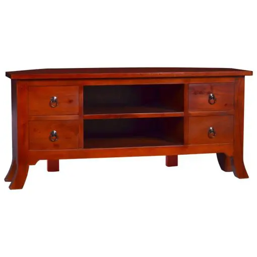 vidaXL TV Cabinet Classical Brown 100x40x45 cm Solid Mahogany Wood