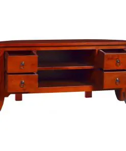 vidaXL TV Cabinet Classical Brown 100x40x45 cm Solid Mahogany Wood