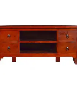 vidaXL TV Cabinet Classical Brown 100x40x45 cm Solid Mahogany Wood
