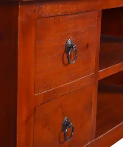 vidaXL TV Cabinet Classical Brown 100x40x45 cm Solid Mahogany Wood