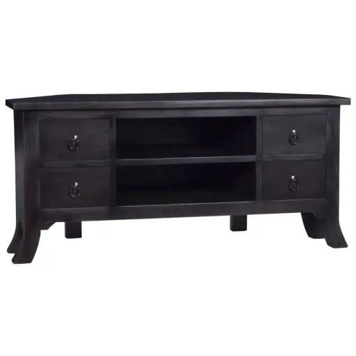 vidaXL TV Cabinet Light Black Coffee 100x40x45 cm Solid Mahogany Wood