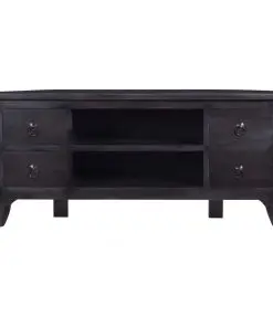 vidaXL TV Cabinet Light Black Coffee 100x40x45 cm Solid Mahogany Wood