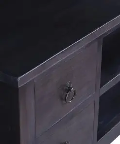 vidaXL TV Cabinet Light Black Coffee 100x40x45 cm Solid Mahogany Wood