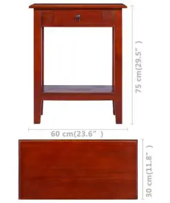 vidaXL Console Table Classical Brown 60x30x75 cm Solid Mahogany Wood