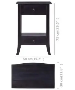 vidaXL Console Table Light Black Coffee 50x30x75 cm Solid Mahogany Wood