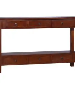 vidaXL Console Table Classical Brown 120x30x75 cm Solid Mahogany Wood