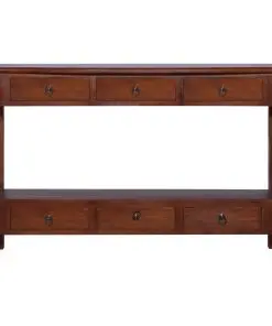 vidaXL Console Table Classical Brown 120x30x75 cm Solid Mahogany Wood