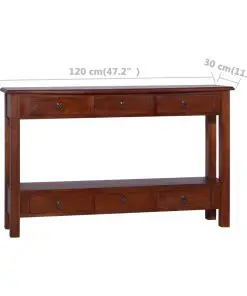 vidaXL Console Table Classical Brown 120x30x75 cm Solid Mahogany Wood