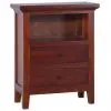 vidaXL Bedside Cabinet Classical Brown 60x30x75 cm Solid Mahogany Wood