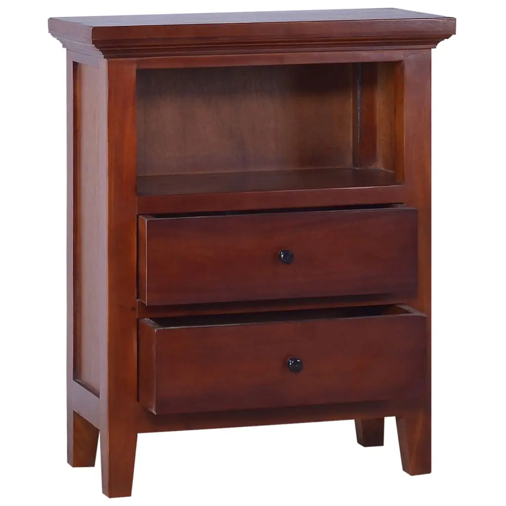 vidaXL Bedside Cabinet Classical Brown 60x30x75 cm Solid Mahogany Wood