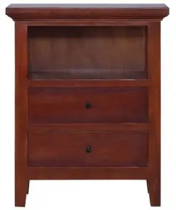 vidaXL Bedside Cabinet Classical Brown 60x30x75 cm Solid Mahogany Wood