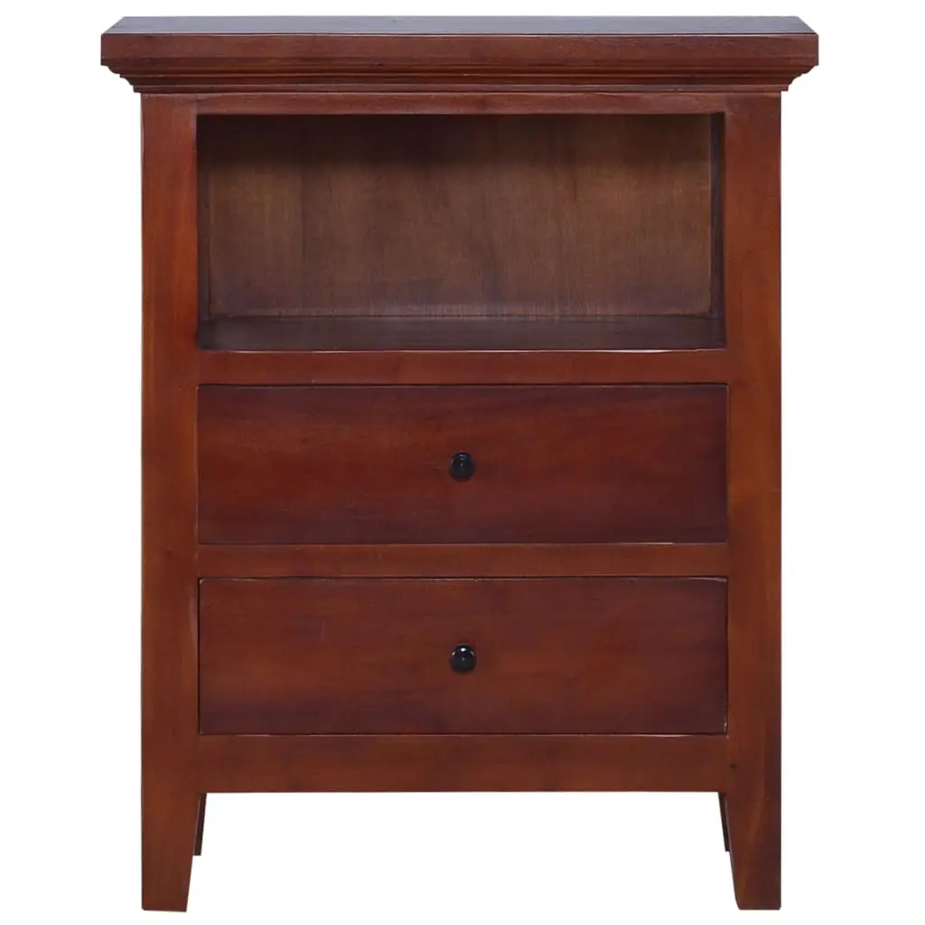 vidaXL Bedside Cabinet Classical Brown 60x30x75 cm Solid Mahogany Wood
