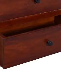 vidaXL Bedside Cabinet Classical Brown 60x30x75 cm Solid Mahogany Wood