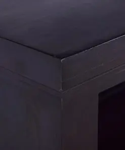 vidaXL Bedside Cabinet Black 60x30x75 cm Solid Mahogany Wood