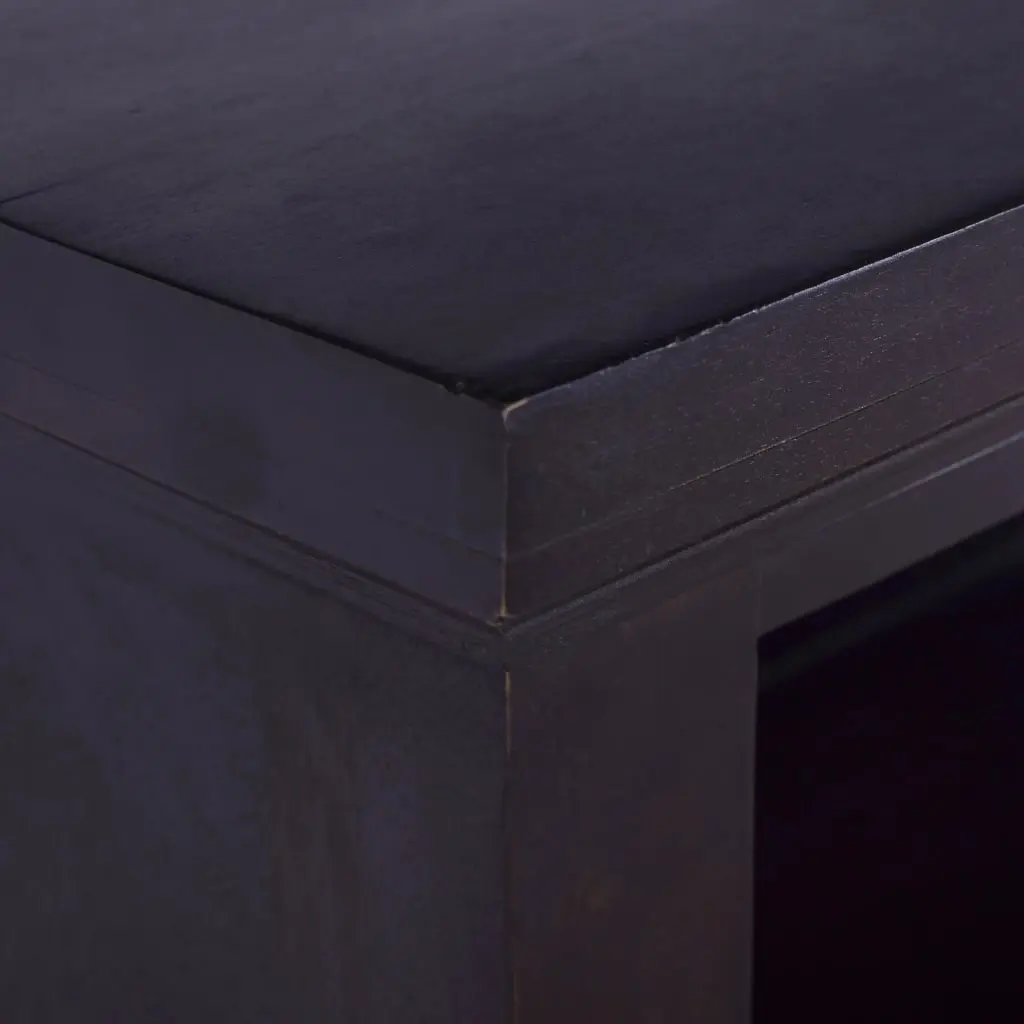 vidaXL Bedside Cabinet Black 60x30x75 cm Solid Mahogany Wood