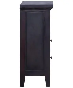 vidaXL Bedside Cabinet Black 60x30x75 cm Solid Mahogany Wood
