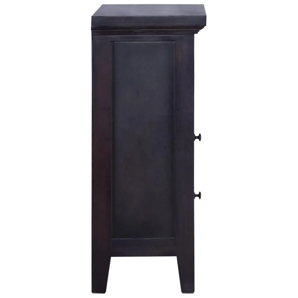 vidaXL Bedside Cabinet Black 60x30x75 cm Solid Mahogany Wood
