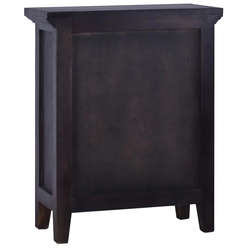 vidaXL Bedside Cabinet Black 60x30x75 cm Solid Mahogany Wood